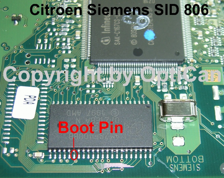 Siemens SID 806 (Citroen) pinout diagram 1